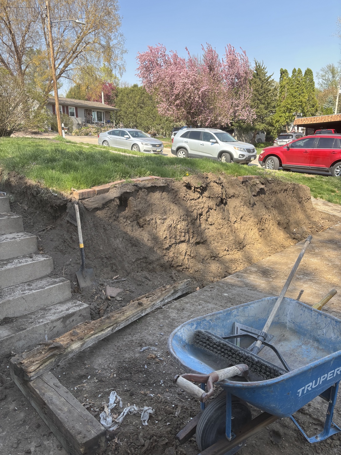 Excavation at front entry