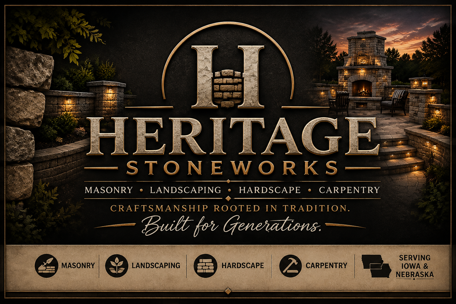 Heritage Stoneworks — Masonry, Landscaping, Hardscape and Carpentry — Serving Iowa and Nebraska